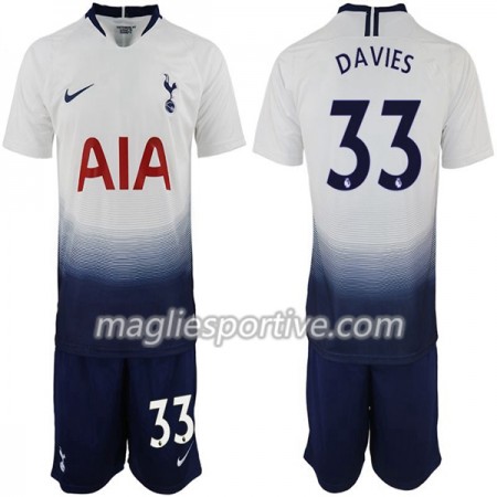 Completo Calcio Tottenham Hotspur Davies 33 Bambino Divisa Prima 2018/2019